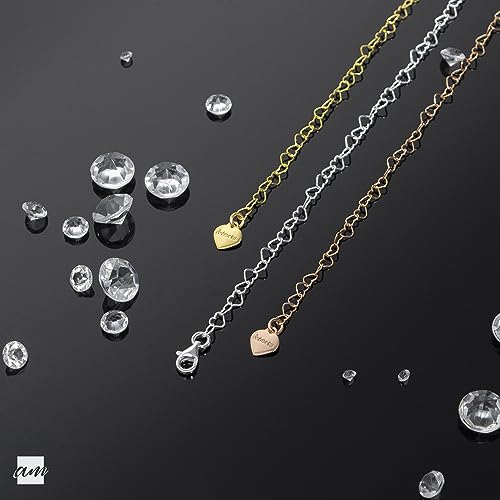 Amberta Women's 925 Sterling Silver Heart Bracelet - color: Gold Plated