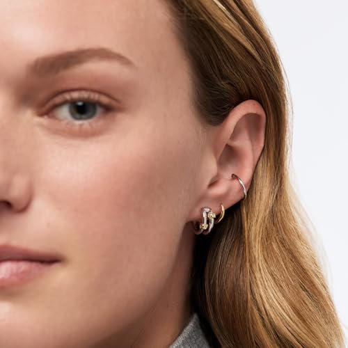 Ana Luisa Double Hoop Earrings for Women - 14K Gold Plated & Silver Rhodium Huggie Hoops - Hypoallergenic, Water-Resistant, Tarnish-Free, Small, Dainty & Trendy Two Hoop Earring Styles for Daily Wear - color: Two Tone Cyrus, size: Small