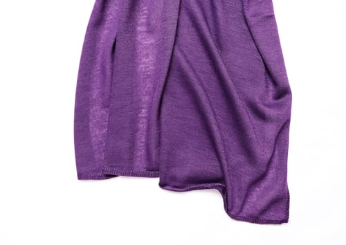 vabovin Head Wraps for Black Women Stretch Jersey Knit Turban Headwrap Solid Color Headscarf Headband Shawl - color: 19- Dark Purple