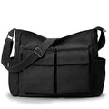 KALIDI Canvas Tote Bag Large Hobo Crossbody Shoulder Handbag Zipper Messenger Bag for Women or Men Casual College Work - color: Upgraded Black