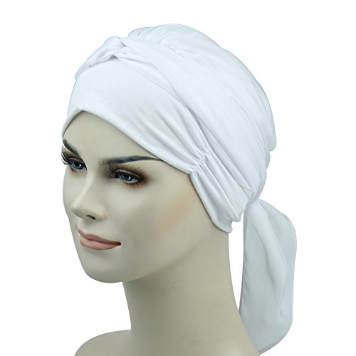 Chemo Headwear Turbans for Women Long Hair Head Scarf Headwraps Cancer Hats - color: Black Flower
