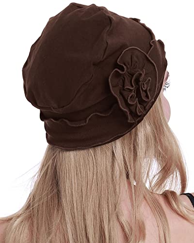 osvyo Chemo Headwear Turban Cap for Women - Cancer Beanie Hair Loss Sealed Packaging - color: Cotton Light Coffee