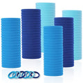 LuSeren 120 Pcs Blue Hair Ties for Women, No Damage Soft Seamless Nylon Hair Elastics for Thick Hair, Ponytail Holders, 3 Gradient Blue Hair Accessories - color: Blue