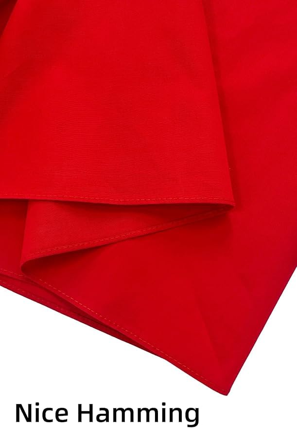 100% Cotton Bandana 27x27 Large Solid Head Scarf for Men Women Thick Opaque Reusable Wrapping Cloth Gift & Lunch - color: Red 6 Pack