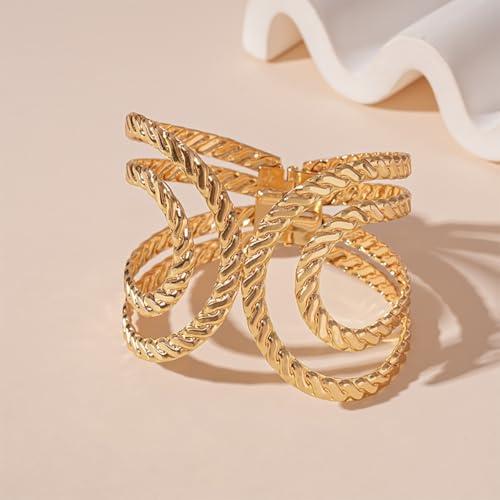 Arm Cuff for Women Gold Upper Arm Bracelet Minimalist Adjustable Cuffs Bangle Punk Dress Jewelry - style: GWrap A