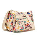 AOCINA Crossbody Bags for Women Multi Pocket Nylon Lightweight Ladies Purses Messenger Shoulder Handbags Satchel Travel Bag - color: Beige Butterfly, size: Small