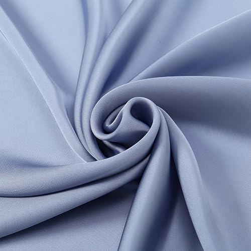 vimate Head Scarf for Women Hair 27'' Square Satin Silk Feeling Bnadana Neck Scarf Handbag Accessories Etc - color: C72#. Haze Blue