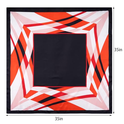 Pistha Head Scarf Bandana for Women, Satin Scarf for Hair, Large Square Silk Bandana Headscarf for Women and Men 35 Inch - style: Assorted a