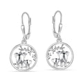 LeCalla 925 Sterling Silver Drop Earrings | Lever-Back Drop Earrings | Hypoallergenic Silver Teardrop Leverback Dangle Earring for Women Jewelry Gifts - color: Elephant Family-30MM