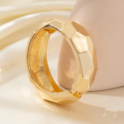 YMBYCM Gold Chunky Bangle Bracelets for Women Trendy Wide Chunky Cuff Bracelets Wrap Bracelet - style: Gold-2