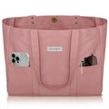HOMESPON Large Canvas Tote Bag for Women Everything Bag with Pockets and Laptop Sleeve - color: Pink