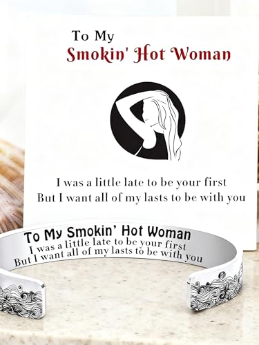 37JEWELRY 37Necklaces Inspirational Engraved Mantra Cuff Bracelets for Wife Girlfriend Valentine's Day Birthday Christmas Gift for Women