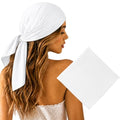 Junvena 27 Inch Extra Large Bandana 100% Cotton,Soft Thin Breathable Headband for Men Women, Solid & Paisley - color: White Single