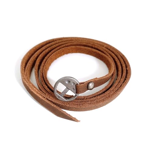 Rantanto Genuine Leather Wrap Bracelets Trendy Western Stackable Cuff Adjustable Boho Layered Bracelet Jewelry For Men Women - color: Brown