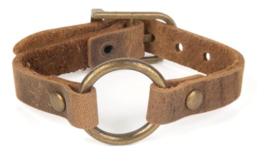 SPUNKYsoul Buckle or 5 Wrap Leather Circle Bracelet - Handmade Adjustable Leather Wrap Bracelet for Women & Men, Unique Distressed Stackable Jewelry with Symbolic Circle for Everyday Wear & Gifting - style: Women's Buckle Circle Single Band