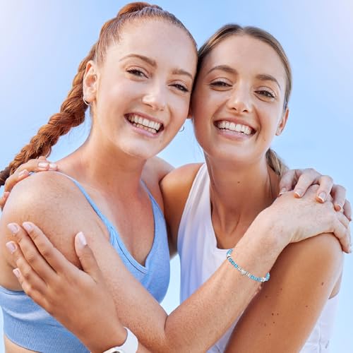 TONY & SANDY Tiny Beaded Bracelets for Women, Sometimes You Forget You're Awesome Gift, Unique Gifts for Women, Mom, Daughter, Wife, Coworker, Best Friend, Bestie, Granddaughter - style: Turquoise