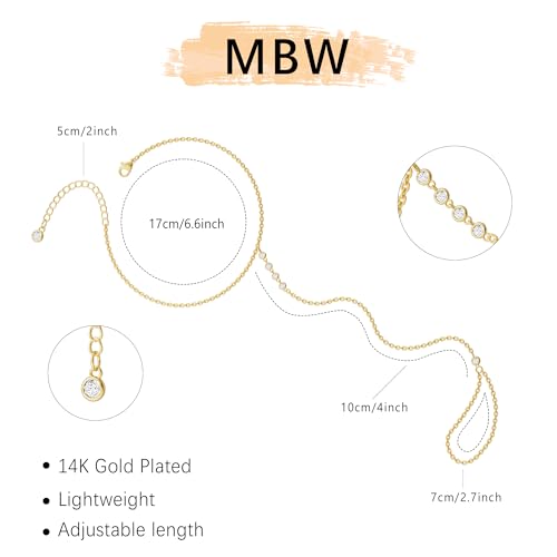 Hand Chain Bracelet for Women Trendy, Dainty Silver Beaded Finger Ring Bracelet Non Tarnish Minimalist Adjustable Simple Cute Silver Bracelets Waterproof Fashion Jewelry - color: Gold-06