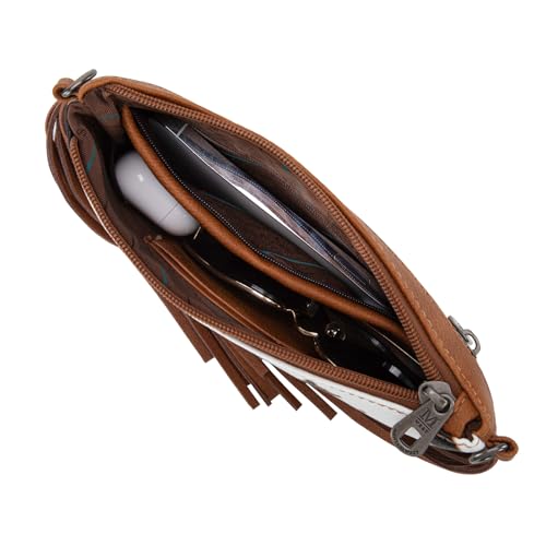 Montana West Western Purse for Women Crossbody Bag Wristlet Clutch Purse - color: A3 Pattern Cow Brown