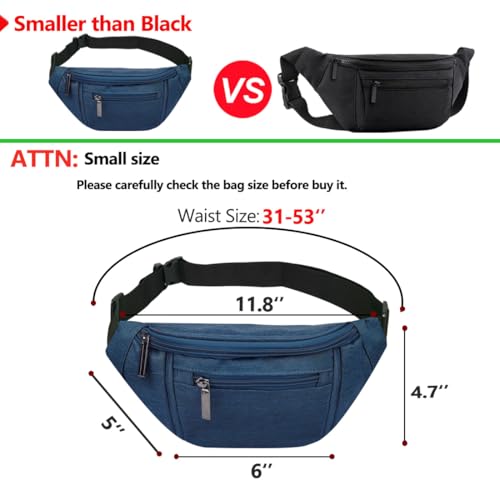 Fanny Pack for Men Women,Crossbody Waist Bag Pack,Belt Bag for Travel Walking Running Hiking Cycling,Easy Carry Any Phone,Wallet (Dark blue) - color: Dark blue