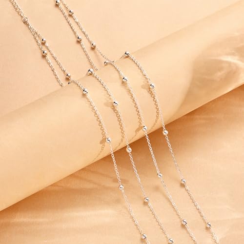 HERSIN Waist Chain for Women, 14k Gold/Silver Plated Dainty Waist Chain Cute Body Chain Gold Chain Belt for Womens Belly Chain Beach Accessories for Womens Summer Jewelry for Women Gifts - style: bead-SL