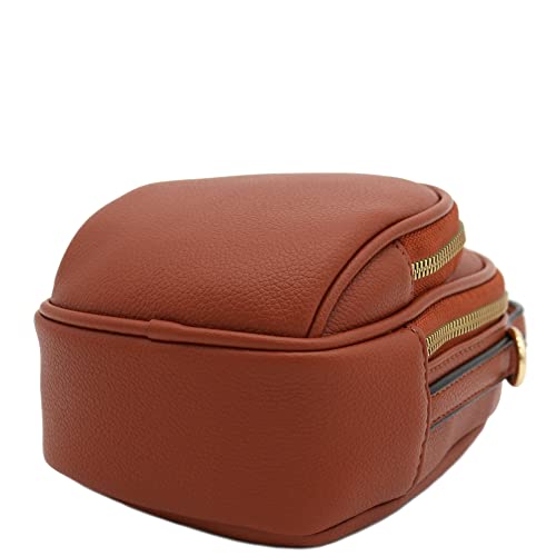 FashionPuzzle Two Compartment Mini Crossbody Bag | Two Compartment - color: Brown