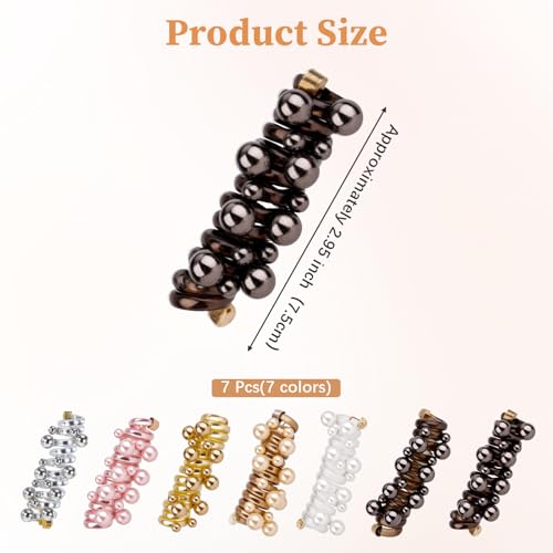7 Pcs Spiral Hair Ties, Coil Hair Ties for Women No Damage Ponytail Holders, Elastic Phone Cord Bands for Girls Assorted Colors Accessories for Daily Use Sports Party Office Casual Wear Styling