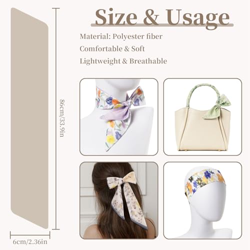 QIUTIMIY 4 Pack Purse Scarf Handbags Skinny Twill Hair Scarves Narrow Neck Scarf Band Women Fashion Accessories Bag Charms - color: Style 2-1