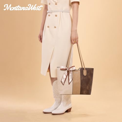 Montana West Tote Bags for Women Top Handle Satchel Purses - color: Three Chocolate