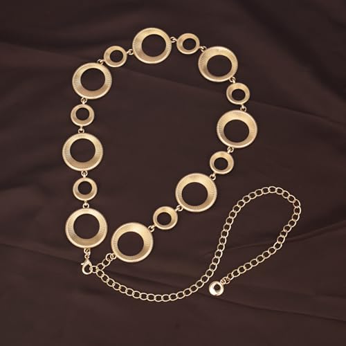 Luvatar Fashion Metal Waist Chain Belt Blouse Dress Sweater Chain Belt… - color: Gold-t00