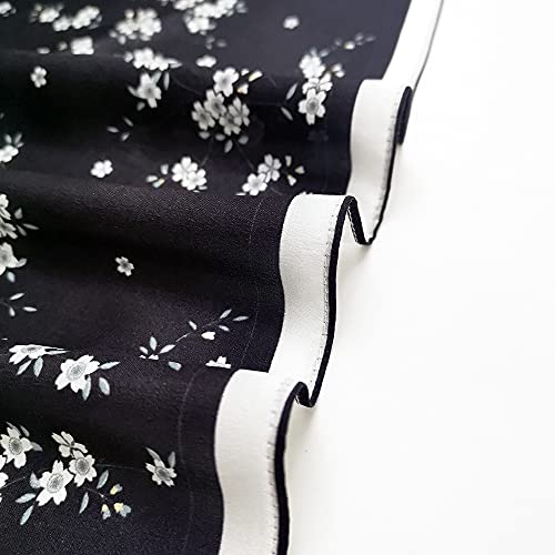 FONYVE 100% Mulberry Silk Scarfs for Women-Lightweight Square Satin Head Scarf-Small Silk Hair Scarf for Sleeping 21"x21" - color: 15 Floral Black