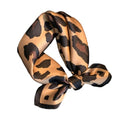 Aufeel Women's 100% Pure Mulberry Silk Small Square Scarf - Neckerchief Women - Silk Headscarf - 21" x 21" - color: Brown Leopard