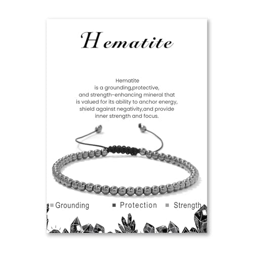 Lit Wall Crystal Anklets for Women Handmade Beach Boho Ankle Bracelet 4mm Adjustable Beaded Ankle Bracelet Waterproof Natural Stone Anklet Plus Size Anklets Gemstone Anklet Jewelry Gift for Her - style: Hematite