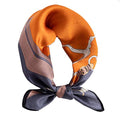 ANDANTINO 100% Mulberry Silk Scarf -21” Square Neckerchief with Gift Packed - color: Belts-orange-grayish Blue