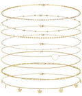 Tornito 8Pcs Waist Belly Chain CZ Heart Pearl Snake Bead Sequin Paperclip Belly Chain Summer Beach Sexy Body Chains Jewelry Accessories for Women Adjustable - style: C:8Pcs(Butterfly)