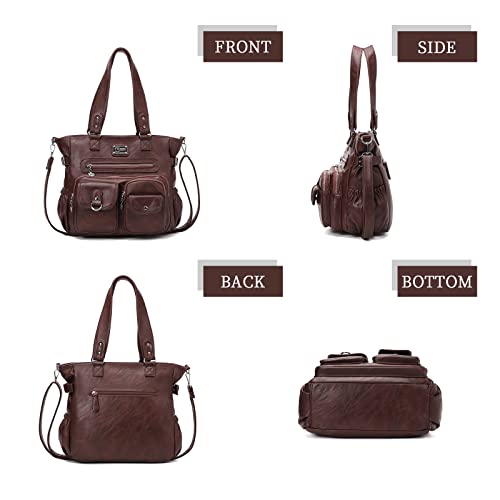 KL928 Large Purses for Women Shoulder Bag Tote Handbags Stylish Vegan Leather Hobo Bags Ladies, A-Black-4 | Large - color: 01-coffee
