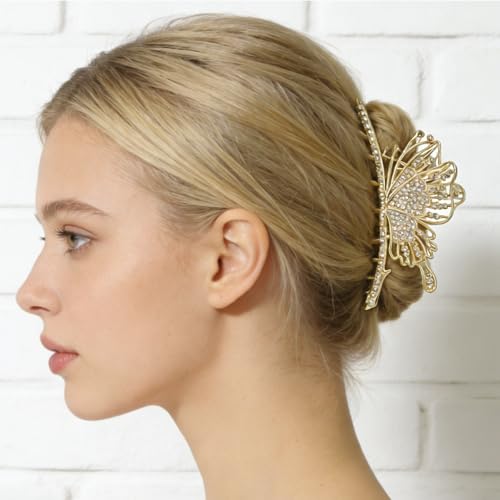 6 Pcs Flower Claw Clips for Women，Cute Hair Clips Large Strong Metal Butterfly Tulip Flower Hair Clips for Women Thick Thin Curly Hair Valentine's Day,Mother's Day,Christmas Gift..(STYLE A) - color: STYLE A