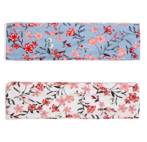 TERSE Headbands for Women Trendy Floral Print - Non Slip Summer Head Bands Soft Fabric Hair Bands for Workout Yoga Running Sport - color: Headbands Color-Floral Print B