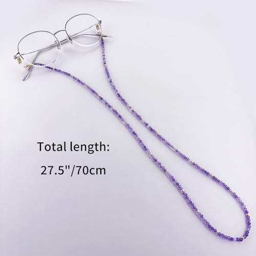 Damanse Beaded Glasses Chain,Eyeglass & Sunglass Strap For Women Stylish - color: Amethyst