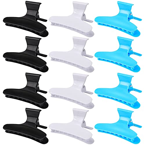 Ondder Hair Clips for Styling and Coloring - Butterfly Clamps, Claw Clips, Hair Accessories for Professionals and Women - color: Black & White & Blue