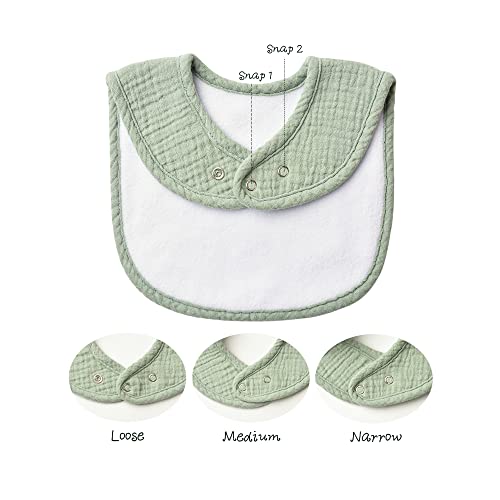 Konssy Muslin Baby Bibs 8 Pack Baby Bandana Drool Bibs Cotton for Unisex Boys and Girls, Soft Absorbent Set for Teething and Drooling - color: Clay