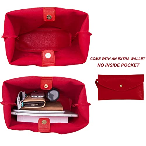 Montana West Slouchy Hobo Bags for Women Soft Designer Shoulder Purses Ladies Top Handle Handbag - color: Pepper Red079