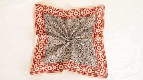 Indian Hand printed Organic 100% Cotton Bandana Scarf, Paisley Design Scarf, Light weight head Scarf Bandana