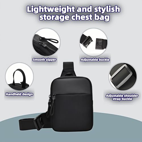 Lightweight Water-Resistant Crossbody Bag, Multi-Pocket Organizer for Phone, Keys, Essentials - Unisex Mini Sling Pack for Hiking, Commute, Cycling