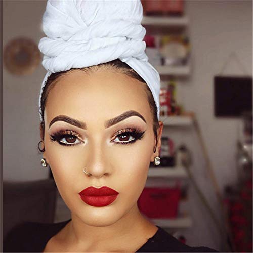 Qianmome Womens Big Flower Turban Beanie Elegant Cap Head Wrap Stretch Long Hair Scarf Headscarf - color: Coffee