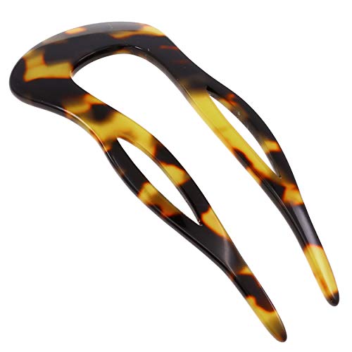 Camila Paris CP2469 French Twist Stick Clip Pins, Handmade, Tokyo, Girls Hair Pin U-Shaped Hair Fork for Girls Spiral Updo Chignon Bun Holder, Fashion Styling Hair Accessories for Women Made in France - color: 2-Prong Tokyo