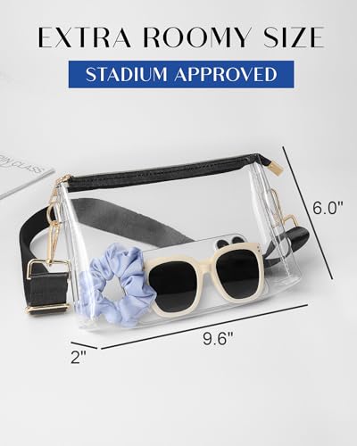 HULISEN Clear Bag for Stadium Events, Clear Purses for Women Stadium Crossbody, Transparent Handbag for Concerts & Sports Fan - style: A16
