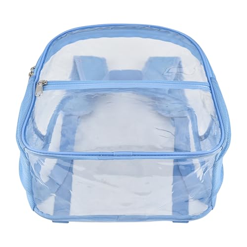 Oraben Clear Backpack, Stadium Approved 12 x 6 x 11, Small Clear Backpack for Concerts & Stadium Events, Fast Security Check, Waterproof PVC, Adjustable Straps, Women Men - color: Sky Blue, style: Enhanced Strap