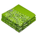 Classic Paisley Bandanas - 3 Pack Gift Set, 100% Cotton, 22x22 Inches - color: Lime Green