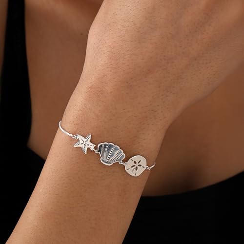 LeCalla 925 Sterling Silver Bracelets for Women | Italian Handmade Adjustable Sliding Bolo Bracelet Jewelry | Lightweight Adjustable Silver Chain Bracelet for Women | Hypoallergenic Jewelry Gifts - style: Sea Life