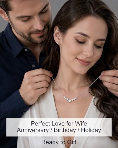 Moissanite Necklace for Women, 1.7-7.6 Carat Heart Necklace Engraved 'I LOVE YOU' Gift for Wife, Wedding Anniversary Birthday Gifts for Women, Jewelry Gifts for Her Wife Mom Girlfriend Lady - style: Heart Moissanite-2.2 Carats